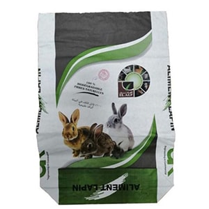 Bolsa de papel con un lado encolado con lámina de plástico por dentro, para alimentos de animales 